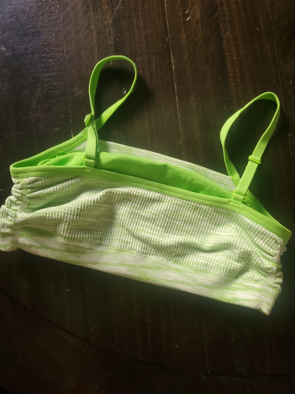 Neon Lime Ruched Bralette Top - Picture 2 of 2